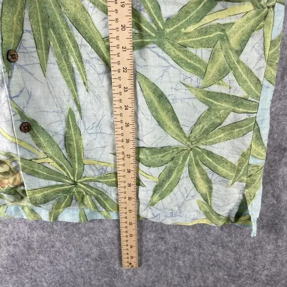 Tommy Bahama Linen Camp Shirt Mens XL Button Up Tropical Parrot Aloha Hawaiian - Picture 9 of 15